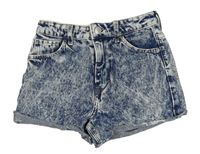 Modré plísňované riflové kraťasy H&M
