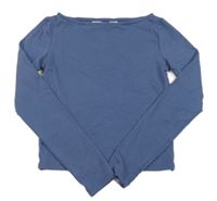 Šedomodré crop triko H&M