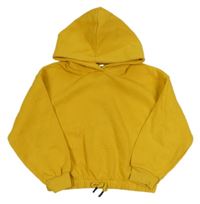 Hořčicová crop mikina s kapucí Zara