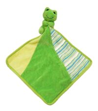 Zeleno-žlutý plyšový usínáček se žabičkou 