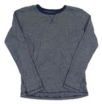 Tmavomodro-bílé pruhované triko H&M