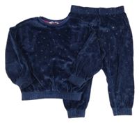 Tmavomodré plyšové pyžamo s hvězdami M&S