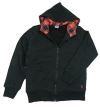 Černá propínací zateplená mikina s kapucí Pocopiano