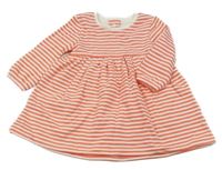 Korálovo-bílé pruhované teplákové šaty M&S