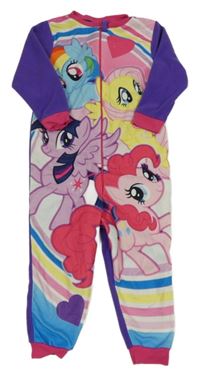 Fialovo-barevný fleecový overal s poníky - My little Pony 