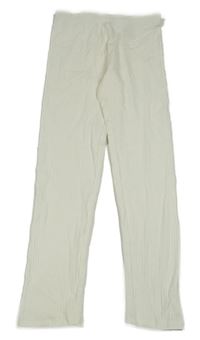 Bílé žebrované legíny H&M