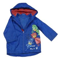 Tmavomodrá šusťáková jarní bunda s kapucí - PJMASKS