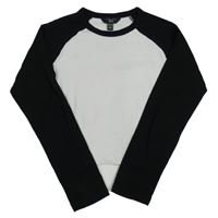 Bílo-černé crop triko New Look