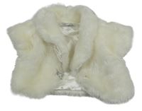 Smetanové kožešinové podšité bolerko 