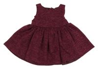 Vínové melírované úpletové šaty 