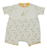 Bílo-oranžový kraťasový overal se želvičkami C&A