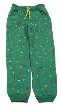 Zeleno-barevné tepláky s obrázky Jako-o