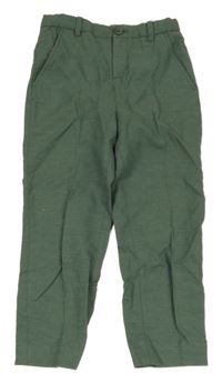 Zelené chino lněné kalhoty H&M