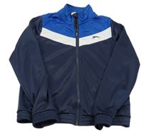 Tmavomodro-bílá propínací sportovní mikina Slazenger