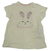Smetanové tričko s králíčkem Ergee