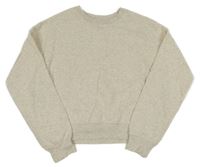 Béžovo-šedá melírovaná crop mikina H&M