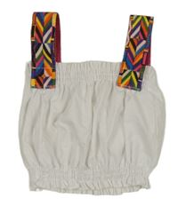 Bílý crop top s barevnými ramínky Shein