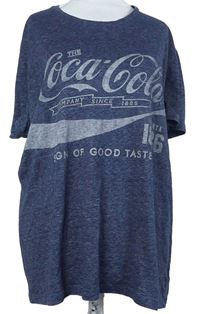 Pánské tmavomodré tričko s logy Coca Cola 