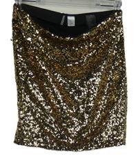Dámská zlatá flitrová sukně H&M