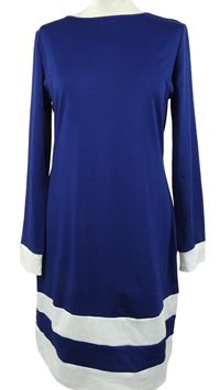 Dámské tmavomodro-bílé šaty s pruhy Shein 