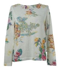 Dámské bílé květované úpletové triko Aniston 