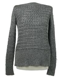 Dámský stříbrný háčkovaný svetr Heine