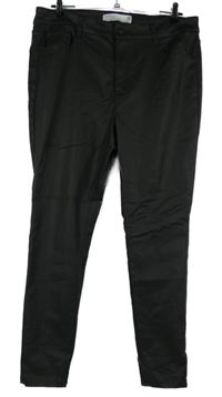 Dámské černé potažené skinny kalhoty s vysokým pasem Next 