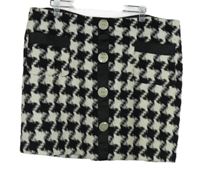 Dámská černo-bílá vzorovaná vlněná sukně George