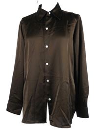 Dámská hnědá saténová halenka M&S