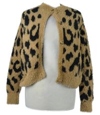 Dámský béžovo-černý vzorovaný chlupatý propínací crop svetr George 