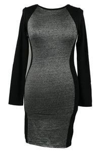 Dámské šedo-černé melírované šaty H&M