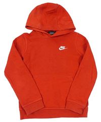 Červená mikina s logem a kapucí Nike
