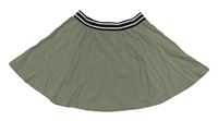 Khaki-černá bavlněná sukně s proužkem H&M