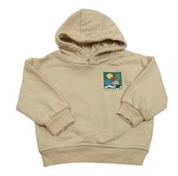 Béžová mikina s potiskem a kapucí Primark