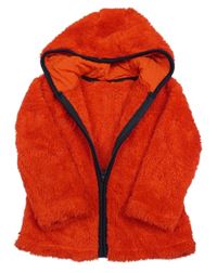 Červená chlupatá propínací mikina s kapucí Dunnes