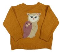 Rezavý svetr se sovou Topolino