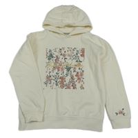 Smetanová mikina s kytičkami a kapucí Primark