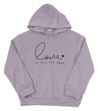 Lila mikina s nápisem a kapucí Shein