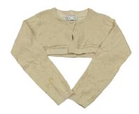 Béžové třpytivé svetrové bolerko