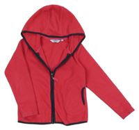 Neonově růžová fleecová propínací mikina s kapucí