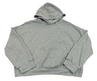 Šedá crop oversize mikina a kapucí Shein