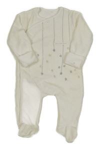 Smetanový sametový overal s výšivkou George