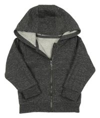 Černá melírovaná propínací mikina s kapucí PRIMARK