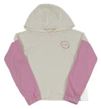 Bílo-růžová mikina s kapucí F&F