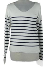 Dámský bílo-černý pruhovaný svetr Ever me