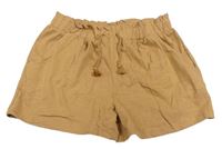 Béžové bavlněné paper bag kraťasy Tu
