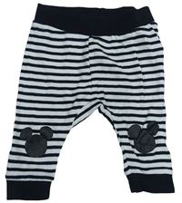 Černo-bílé pruhpvané tepláky s Mickeym Disney