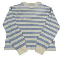 Světlemodro-bílé pruhované crop triko Zara