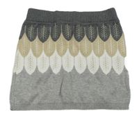 Šedo-béžovo-bílá pletená sukně se vzorem H&M