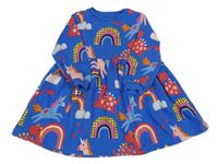 Modro-barevné teplákové šaty s obrázky zn. F&F